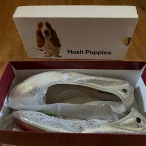 Hush Puppies Women's Metallic Silver Loafers